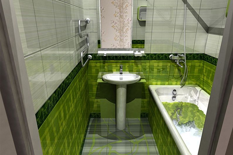 Bathroom design 2 sq.m. - Color solutions