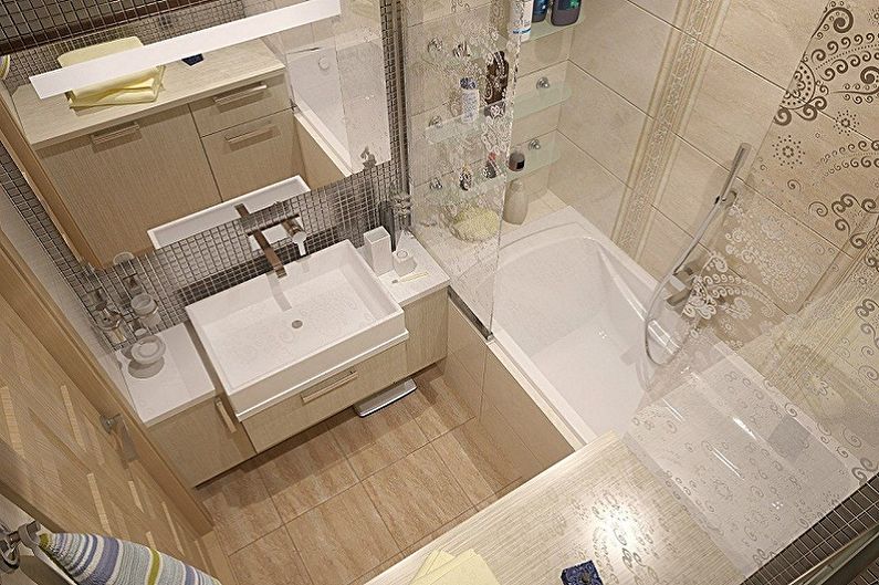 Bathroom design 2 sq.m. - floor finish