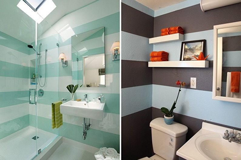 Bathroom design 2 sq.m. - wall decoration