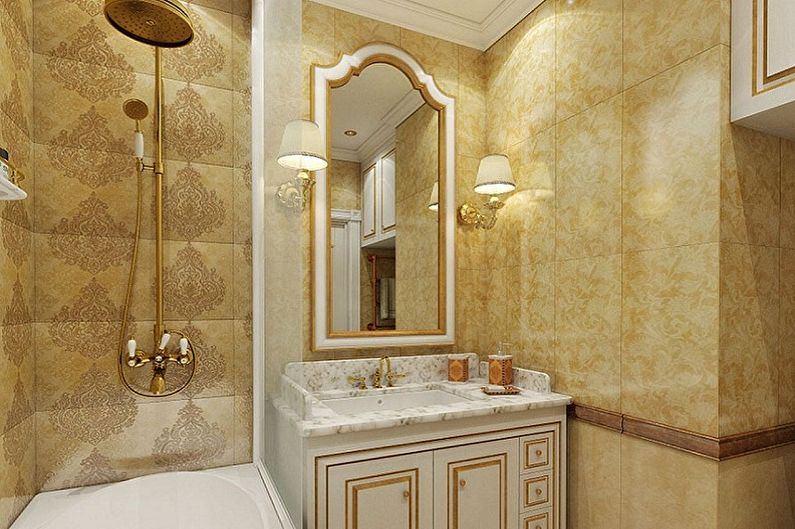 Bathroom design 2 sq.m. in classic style