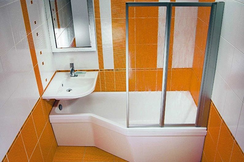 Interior design of a bathroom of 2 sq.m. - Photo