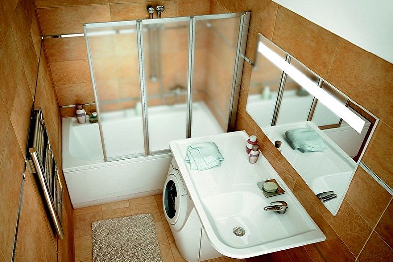 Interior design of a bathroom of 2 sq.m. - Photo