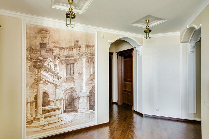 Fresco op de muur binnen de gang