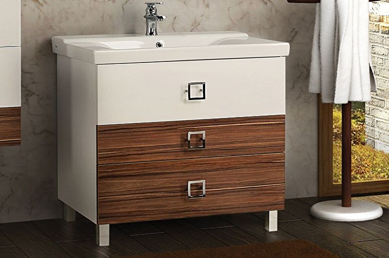 Types of cabinets under the sink in the bathroom - Cupboard under the sink on the legs
