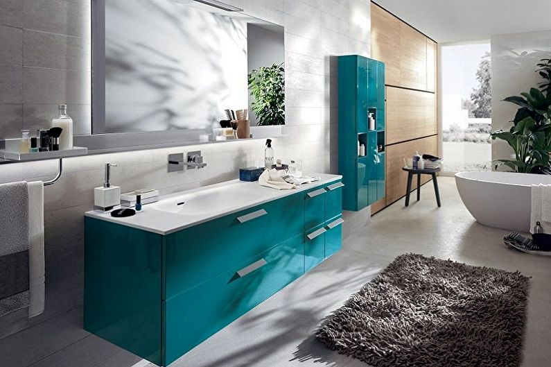Cabinets under the sink in the bathroom - photo