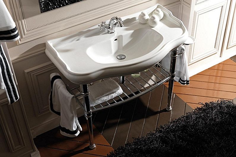 Cabinets under the sink in the bathroom - photo