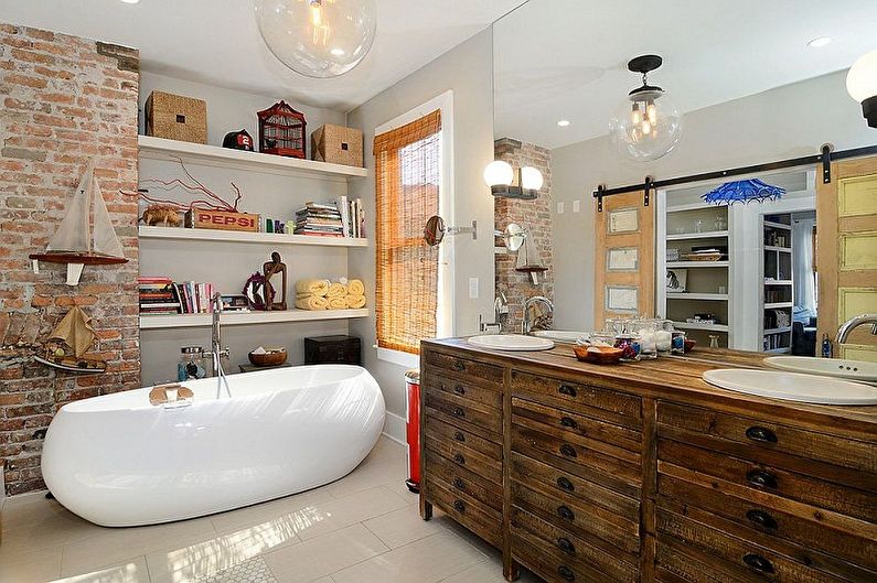 Cabinets under the sink in the bathroom - photo