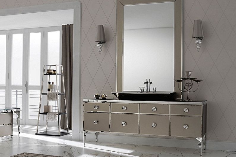 Cabinets under the sink in the bathroom - photo