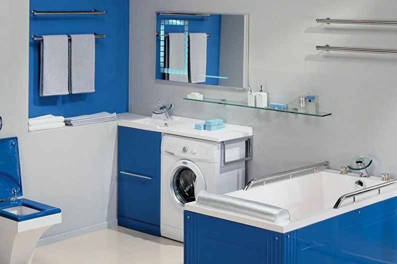 Cabinets under the sink in the bathroom - photo