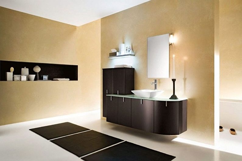 Cabinets under the sink in the bathroom - photo