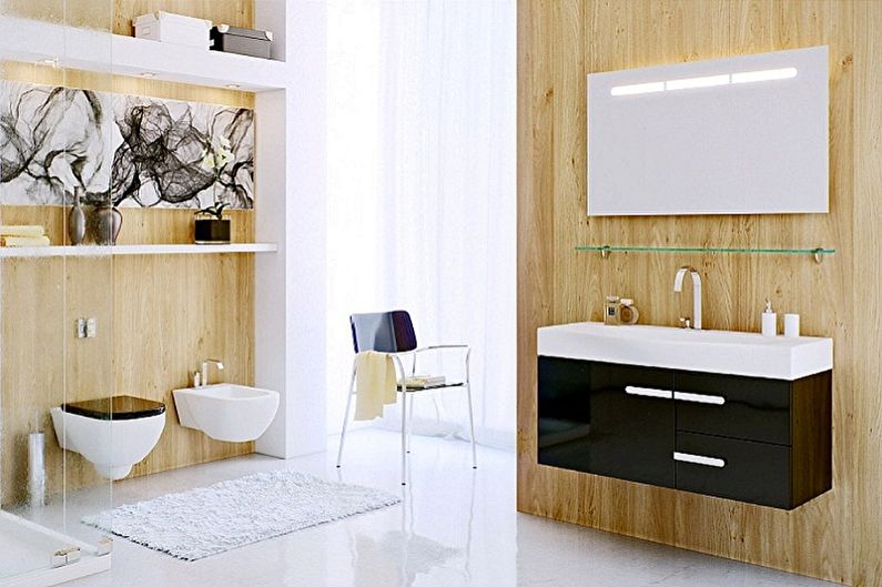 Cabinets under the sink in the bathroom - photo