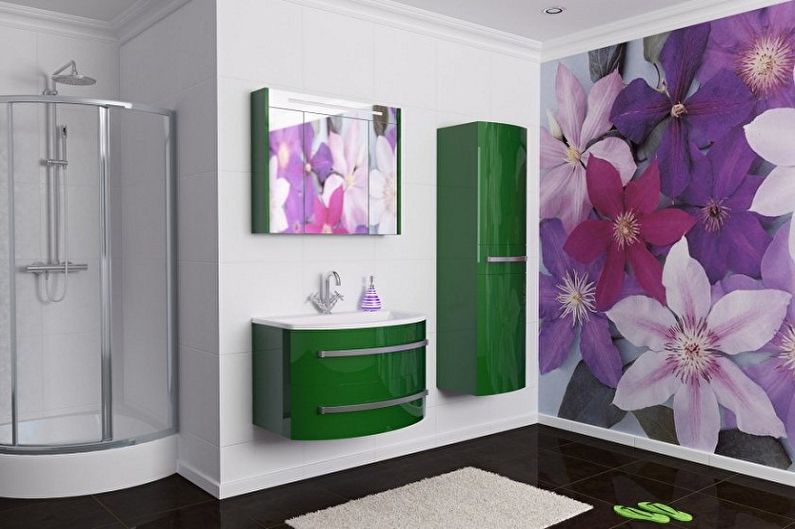 Cabinets under the sink in the bathroom - photo