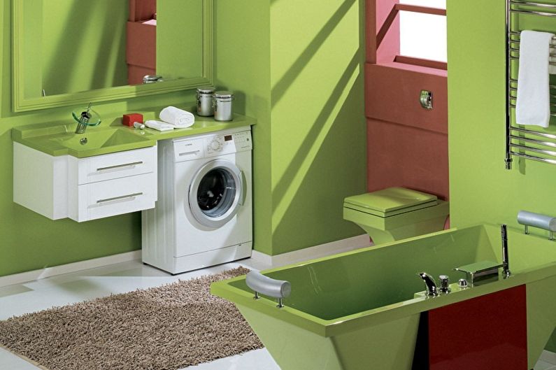Cabinets under the sink in the bathroom - photo