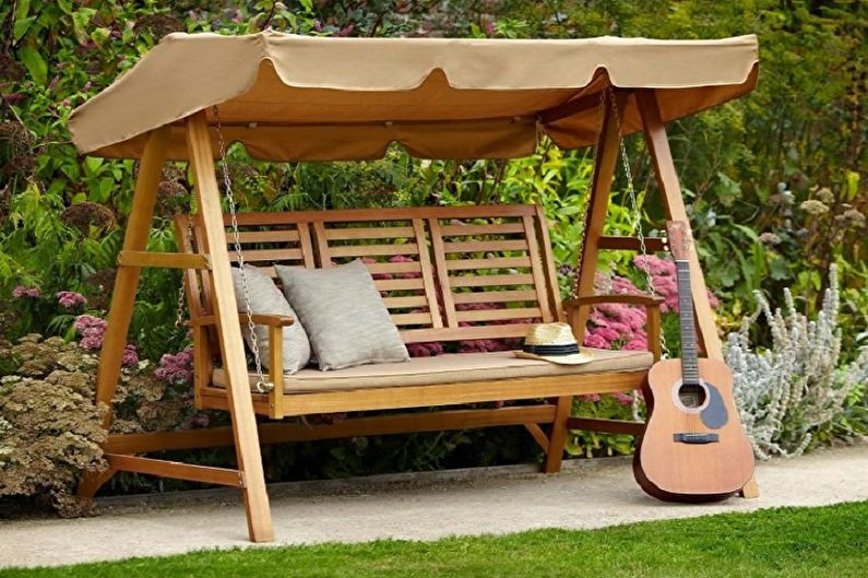 Do-it-yourself swing for a summer house: 85 photo ideas