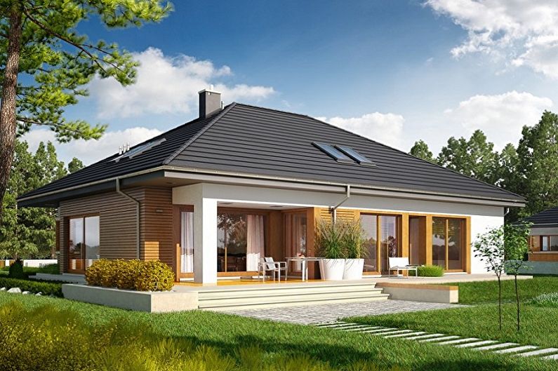 Huse med én historie (90 fotos): projekter og ideer