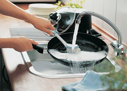 How to clean the pan from soot?