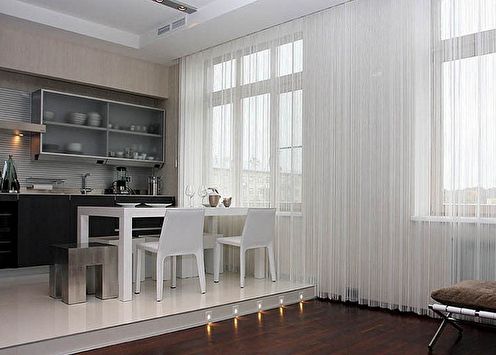 Filament curtains (65 photos): types and features, ideas
