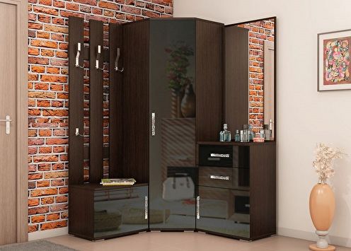 Corner cabinets in the hallway: types and models (photo)