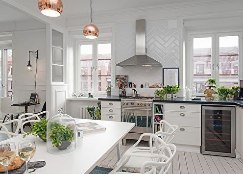 Kitchen design in the Scandinavian style (80 photos)