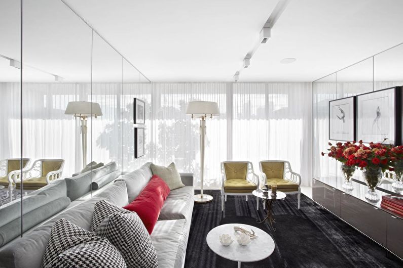 Mirrors visually enlarge the room