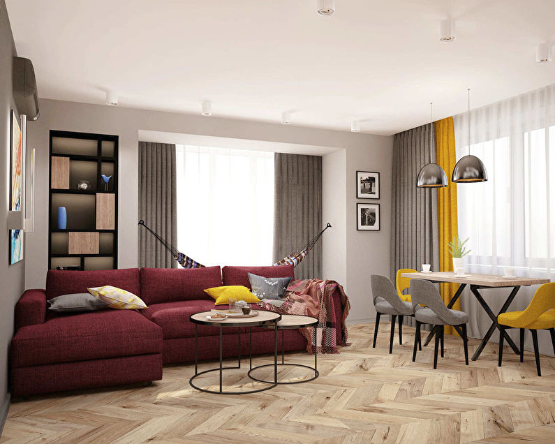 Design project of the living room Family Loft
