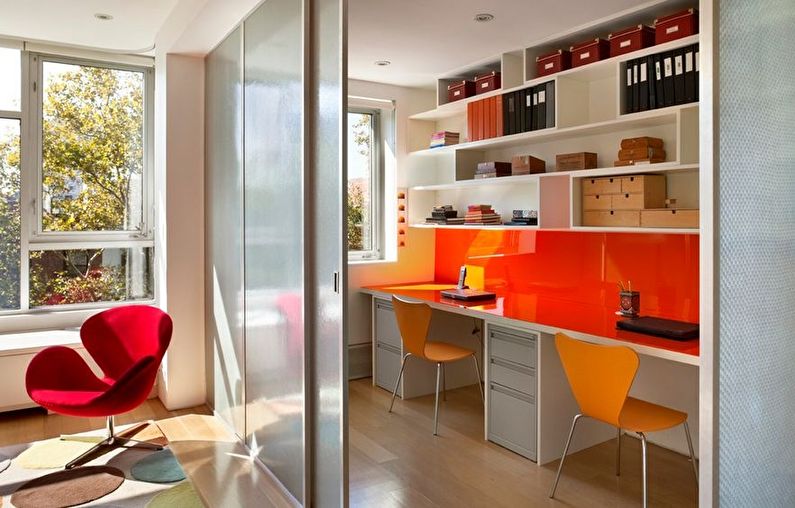 Zoning the room with sliding doors