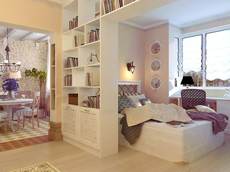 Shelving - zoning room for parents and baby