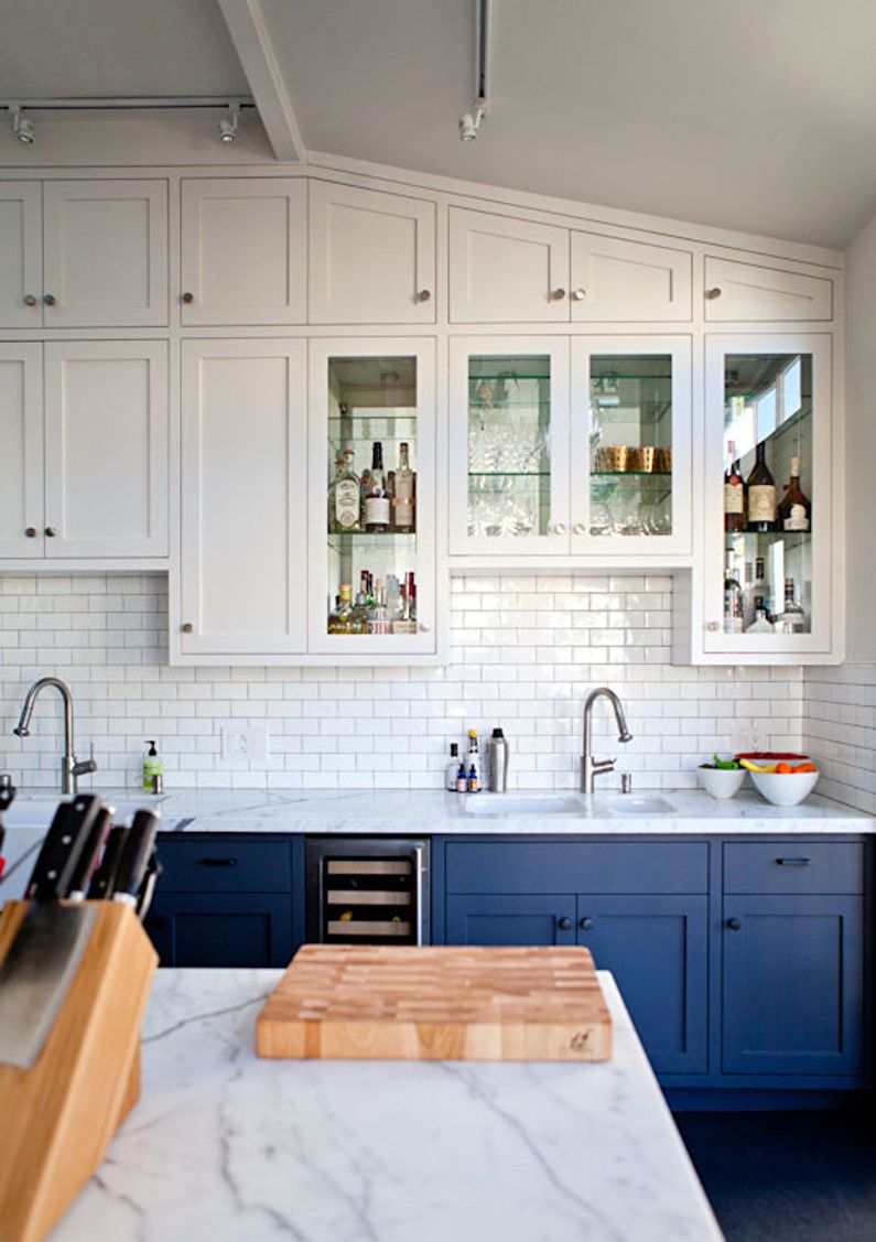 Blue Scandinavian style kitchen - interior design