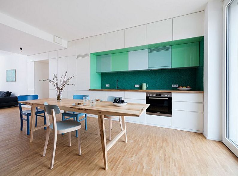 Scandinavian style green kitchen - design