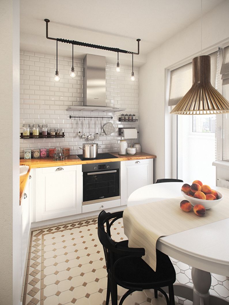 White Scandinavian style kitchen - interior design