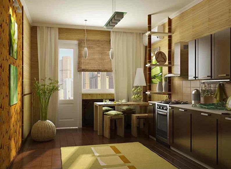 Bamboo wallpaper for the kitchen