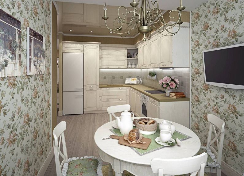 Wallpaper for the kitchen in the style of provence