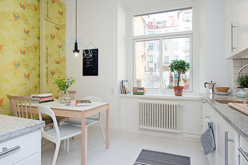 Yellow wallpaper for the kitchen
