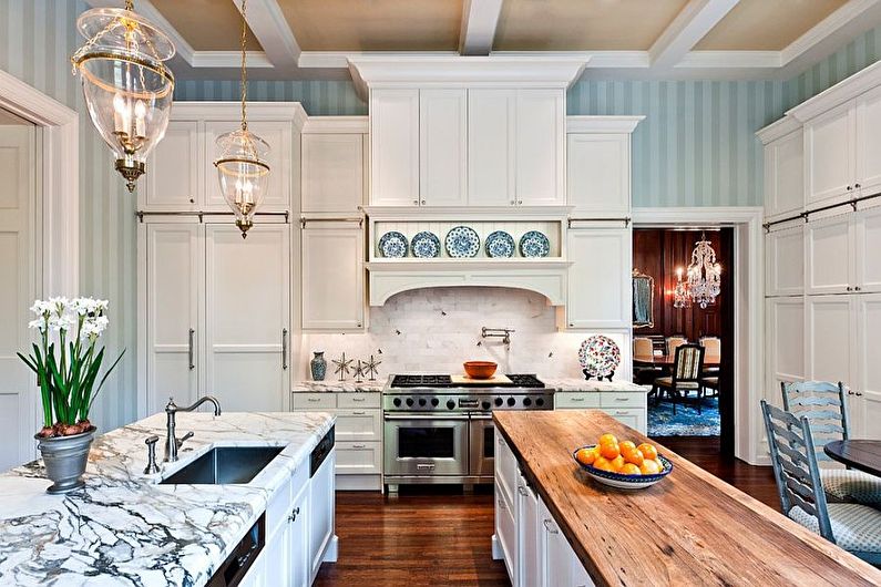 Wallpaper for the kitchen in the country style - design photo