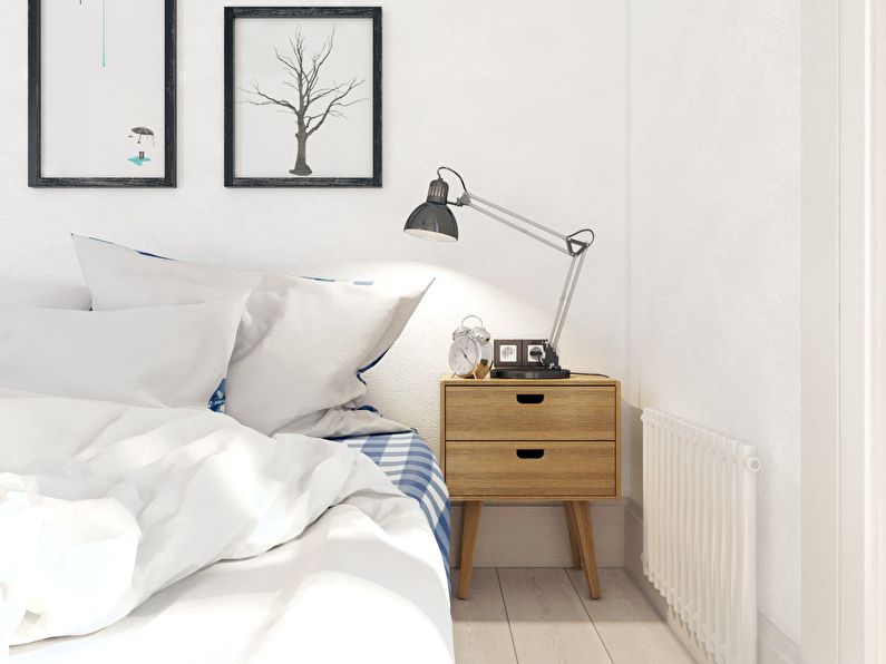 Interior of a small apartment of 30 m2 in a Scandinavian style