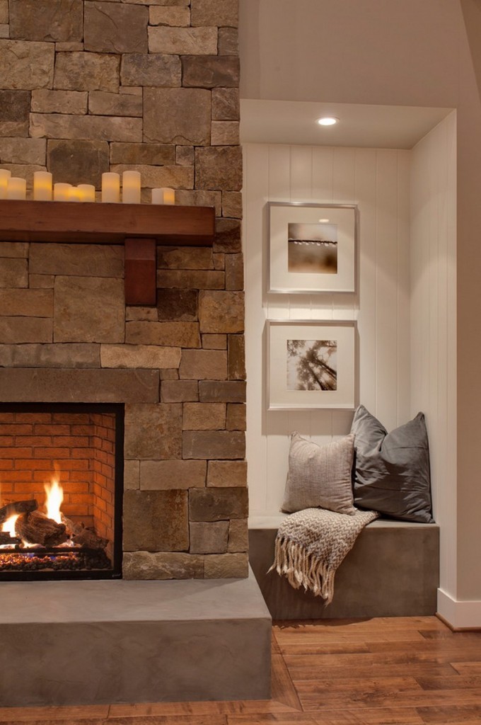 Decorative stone in the interior of the apartment - photo