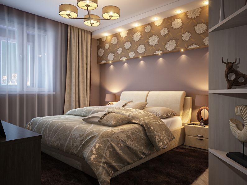 Design of a small bedroom in a modern style - photo