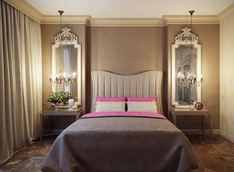 Design of a small bedroom in a classic style - photo
