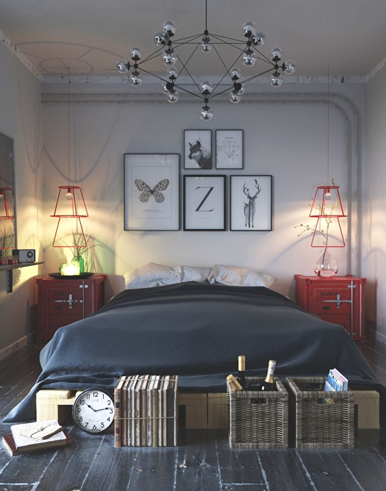 Scandinavian style small bedroom design - photo