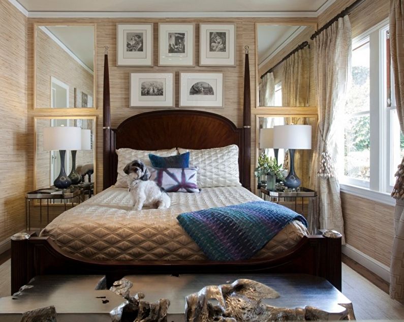 Wall decoration in a small bedroom - photo