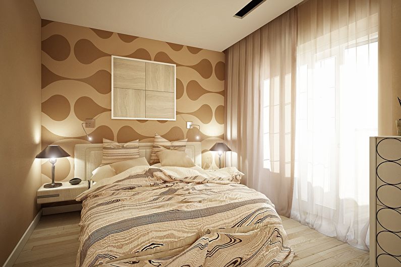 Wall decoration in a small bedroom - photo