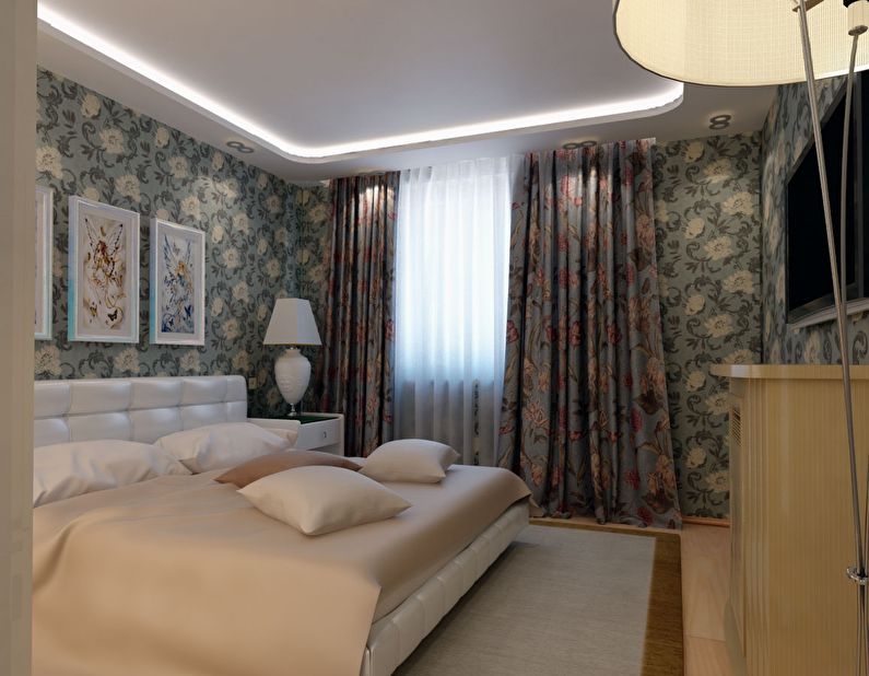 Ceiling Design in a Small Bedroom - Photo