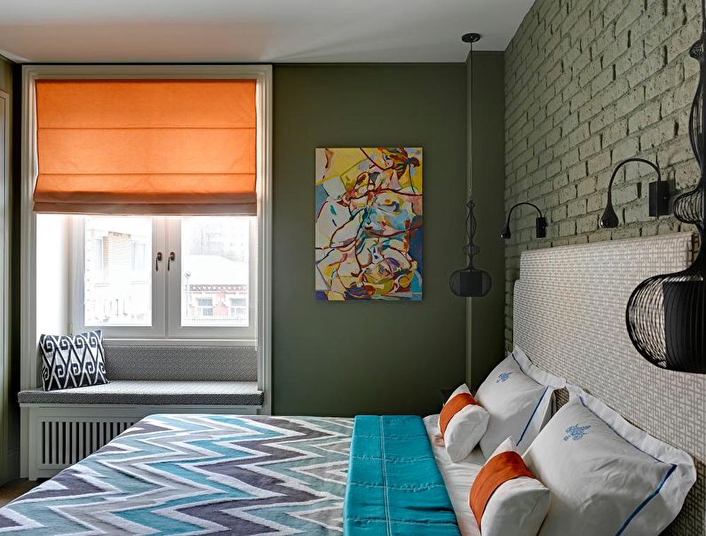 Textiles for a small bedroom - photo
