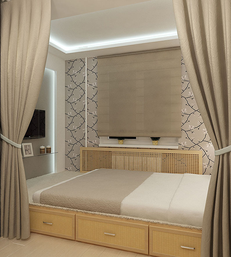Design of a small bedroom 5-6 sq.m. - Photo