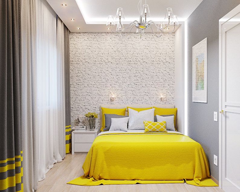 Design of a small bedroom 5-6 sq.m. - Photo