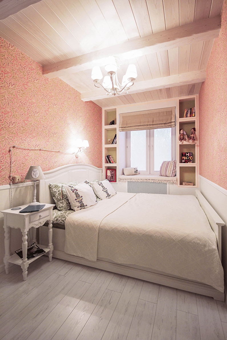 Design of a small bedroom 5-6 sq.m. - Photo