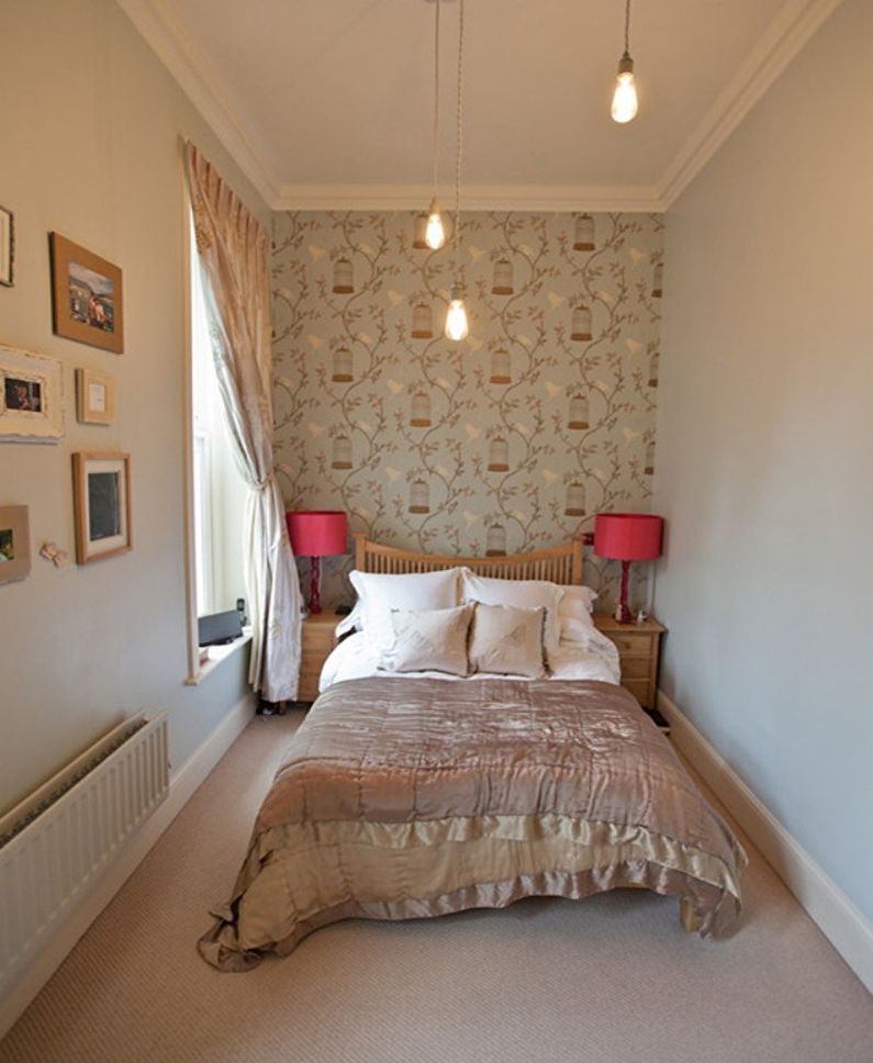 Design of a small bedroom 7-8 sq.m. - Photo