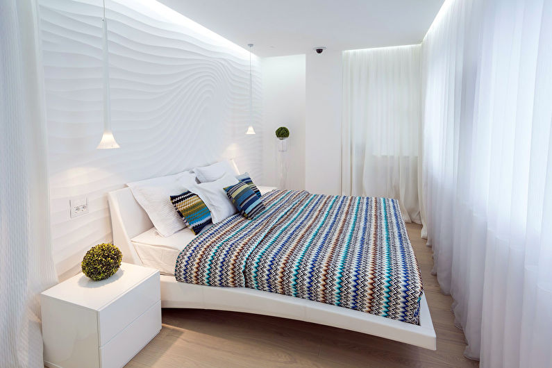 Design of a small bedroom of 9 sq.m. - Photo