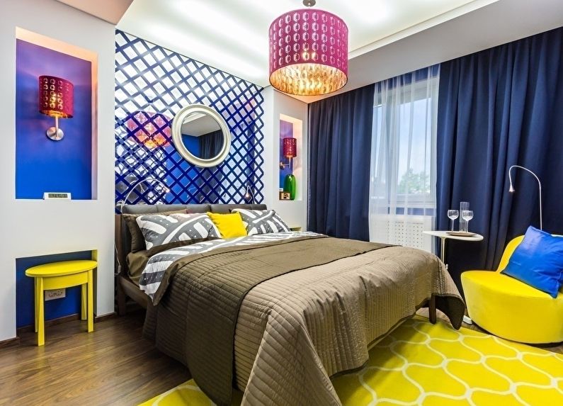 Design of a small bedroom of 9 sq.m. - Photo