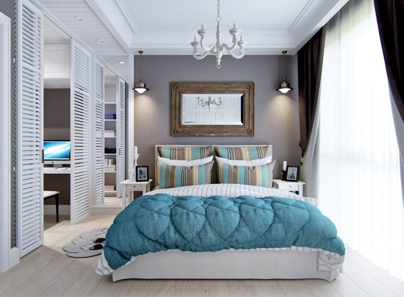 Design of a small bedroom of 9 sq.m. - Photo